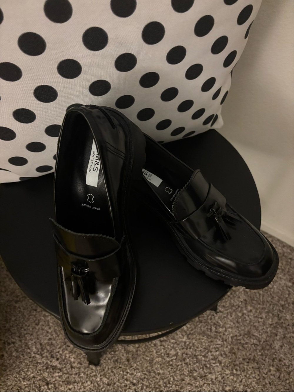 Marks & Spencer women’s  Black Leather Tassel Loafers
